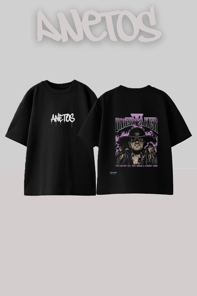 Anetos Μπλουζάκι Undertaker Wrestler με σχέδιο στην πλάτη, βαμβακερό, μαύρο, ...