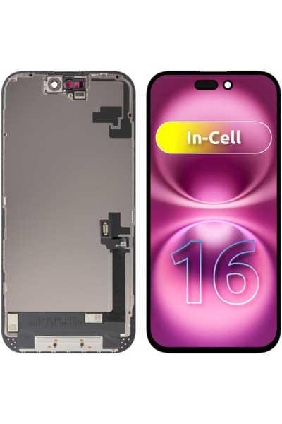 ZY Display cu Touchscreen pentru Apple iPhone 16, cu Rama, Versiune LCD In-Ce...