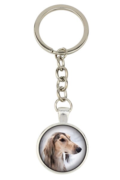 Art - Dog Saluki, Persian Greyhound, Arabian hound - keychain with your photo...