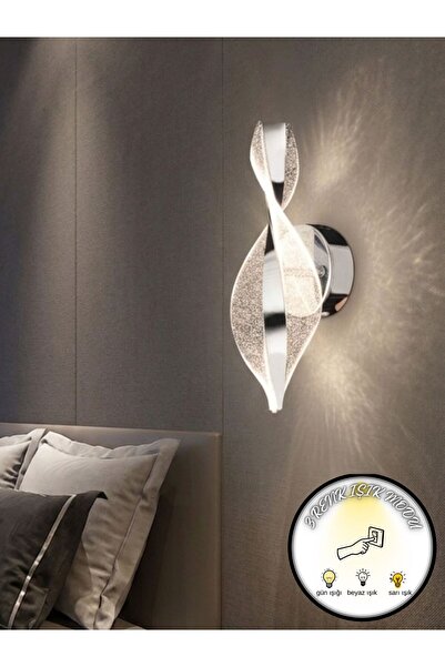 bella lighting Modern Lüx Gümüş Sarmal Duvar Aplik 3 Renkli Duvar Lambası Dek...