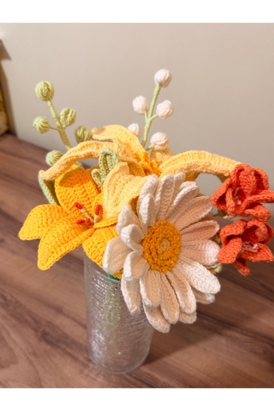 Melanj Craft Örgü Çiçek Buketi