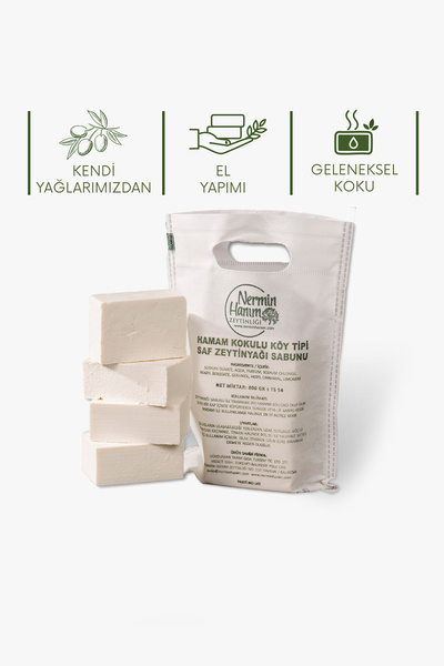 Nermin Hanım Zeytinliği Köy Tipi Zeytinyağı Sabunu - Hamam (800 gr)
