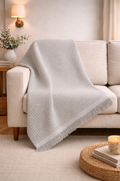 Hig Store Laurel Pamuklu Koltuk Pike Örtüsü 180x220 Doğal Dokulu