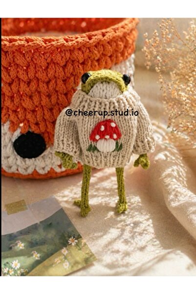 Handmade Kurbiş çanta charmı, araba süsü 🐸