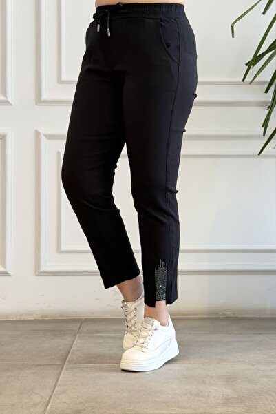 yb yağmur butik Παντελόνι με ελαστική μέση και λεπτομέρεια από πέτρα στα μπατ...