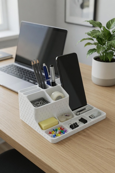 MYCRAFT3D Telefon Standlı Masaüstü Organizer – Kalemlik, Notluk ve Ofis Düzen...