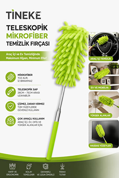 TİNEKE Teleskobik Mikrofiber Araç Içi Ve Temizlik Fırçası