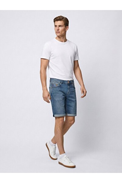 Ltb Lance Skinny Leg Mid Waist Mid Indigo Jean Bermuda
