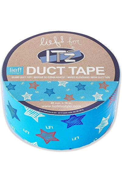 ITZ Bandă adezivă Sweet Blue Star, 10m x 4.8cm, Bandă decorativă din vinil im...