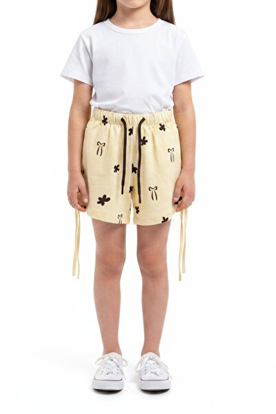Toontoy Girl's Elastic Waist Tie-Up Printed Shorts 25033