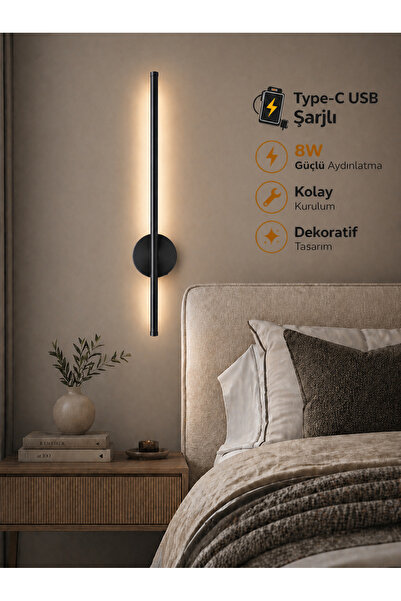 ÖZER LİGHT Leila 75CM / USB Sarjlı Resim / Tablo / Ayna / Duvar / Ledli Aplik...