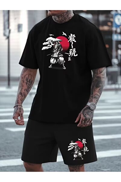 puolikuu Unisex Oversize ΣΕΤ ΣΟΡΤΣ με μικτό εμπριμέ μπλουζάκι - ΣΕΤ ΣΟΡΤΣ ειδ...