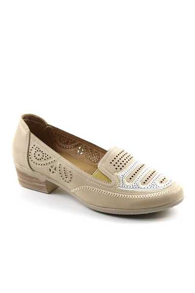 mm Pantofi comozi de dama , perforati A015-BEIGE