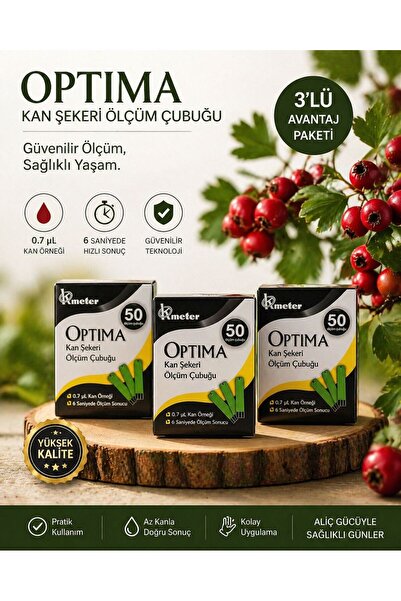 Optima Şekeri Ölçüm Çubuğu 3'lü Set (3*50 Strip) Uyumlu Test Çubuğu Avantaj P...