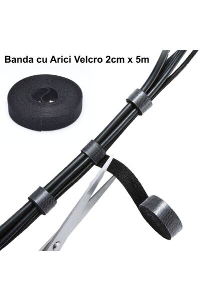 Stef's Cat Banda cu Arici Velcro 2cm x 5m,
