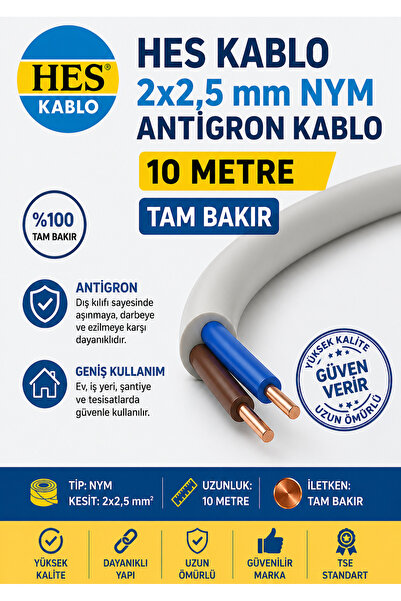 Hes NYM Antigron Kablo Tam Bakır