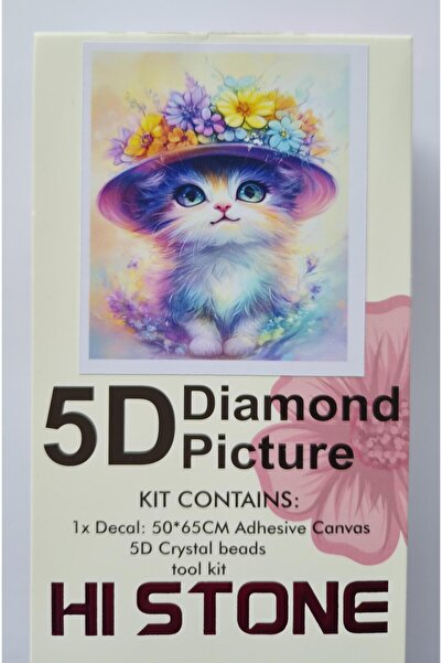 Liva Craft Beadwork kit 50 x 65 cat with hat