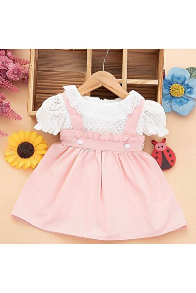 Butik KIZ BEBEK DANTEL YAKA DETAYLI LÜKS ELBİSE
