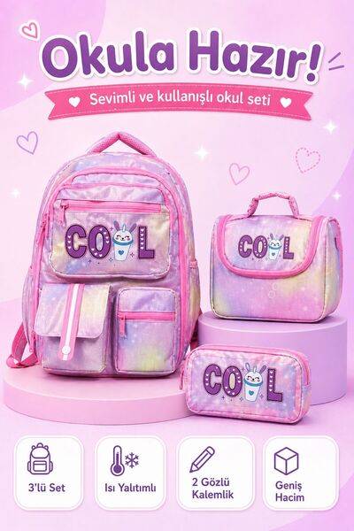 Alanç Gift Ultra Lüks Kore Tarzı COOL Tasarım Kız Çocuk İlkokul Çantası Terma...
