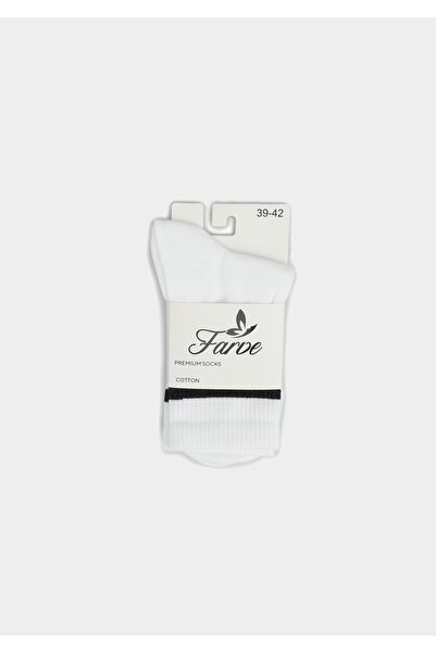Farve Black Tennis Socks with White and Black Stripes