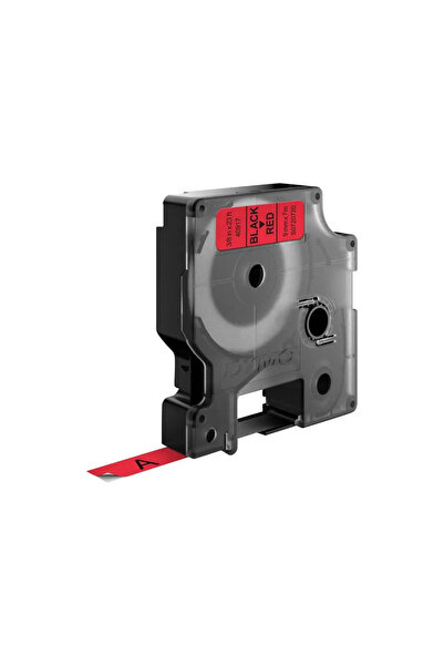Dymo D1 - Glänzend - schwarz auf rot - Rolle (0,9 cm x 7 m)