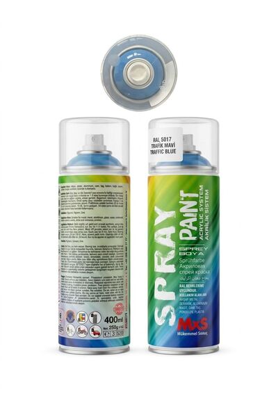 MxS RAL5017 TRAFİK MAVİ (TRAFFIC BLUE) SPREY BOYA 400ML
