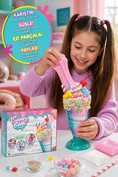 TOYFEST Slimy Milkshake Slime Seti Karıştır Süsle Ez Yumuşak Oyun Hamuru DIY ...