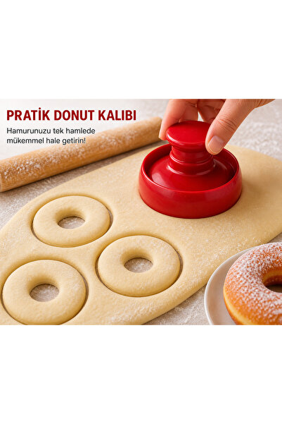 Felyra Pratik Donut Kalıbı Hamur Kesici – Donut, Pişi, Kurabiye Şekillendiric...