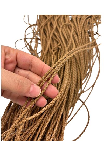 Nusrat Bilişim إكسسوارات الحقائب أنبوب جلدي محبوك 3 مم 1 متر لون بني حليبي