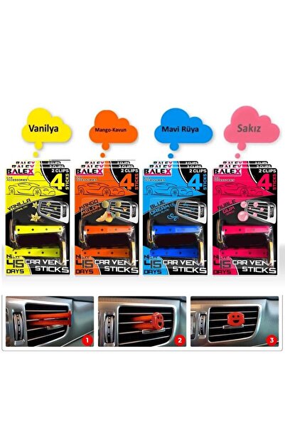BoostZone Balex Oto Klima Petek Havalandırma Klips Koku 2'li-12 Takım