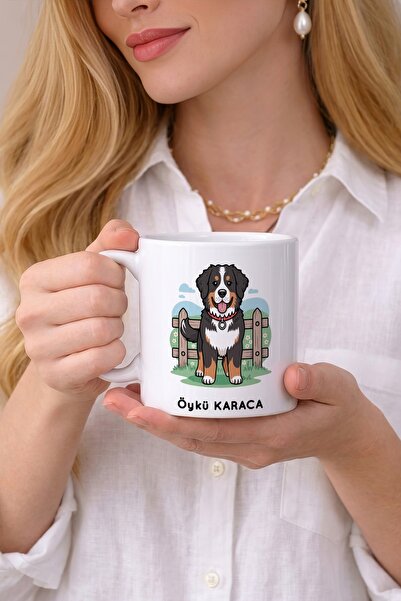 Kirbi Reklam Animal Bernese Dog Bernese Mountain Dog Printed Porcelain Mug Cu...