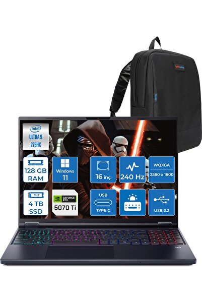 ACER Predator Helıos Neo 16 Aı Core™ Ultra 9 275HX 128GB Ddr5 4tb SSD 12GB/RT...