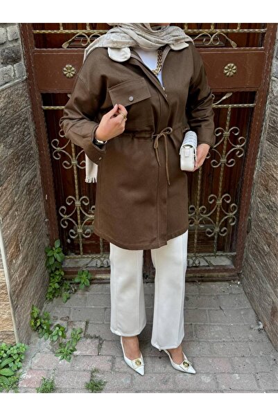 halefoglu kadın gabardin fermuarlı kot ceket