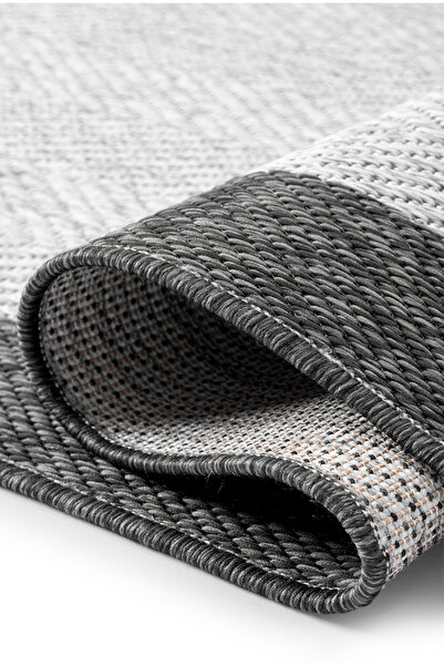 BESEV HOME CONCEPT Modern Gri Yıkanabilir Sisal Saçaklı Kilim Yolluk Antre Ba...