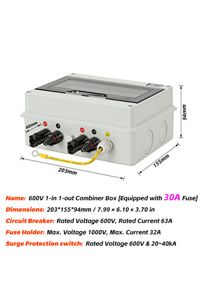 choice2 30A DC FUSE Solar photovoltaic PV Combiner Box With Lightning Protect...