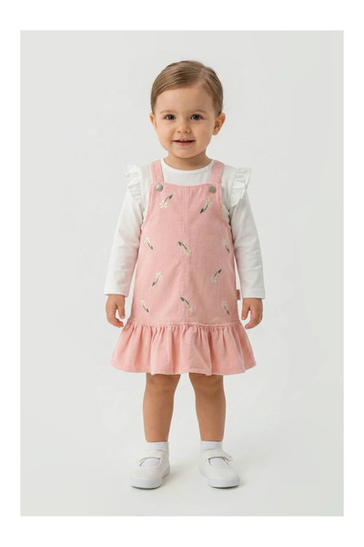 Mini Baray Gabardine Embroidered Dress 2-Piece Set (1 Year Old - 2 Years Old ...