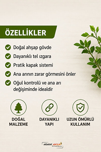 Aksaray Arıcılık Ana Arı Kafesi 10 Adet, Ahşap Ana Arı Yakalama ve Taşıma Kafesi
