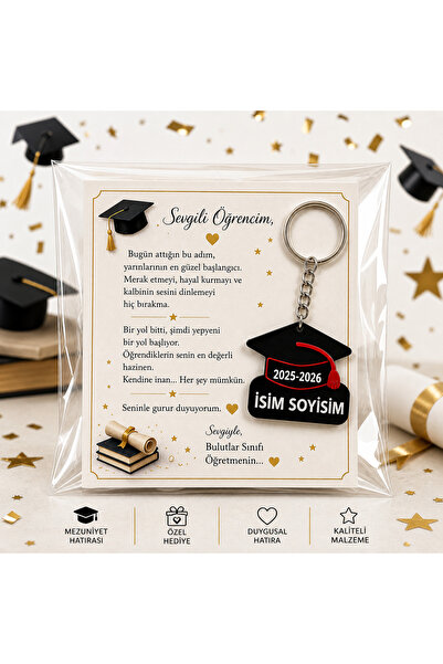 redbuttonkidsstore 🎓KİŞİYE ÖZEL MEZUNİYET ANAHTARLIK SETİ