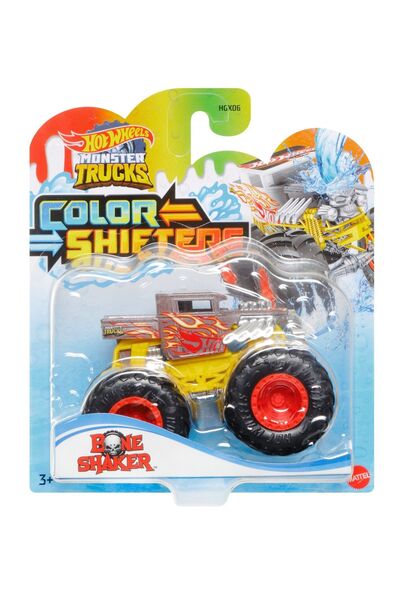 mattel HOT WHEELS MONSTER TRUCK BONE SHAKER CU SCHIMBARE DE CULOARE SCARA 1:64