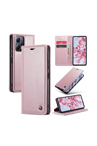 Caseme 003 Lite Leather Θήκη Βιβλίο Rose Gold (Xiaomi Redmi Note 12 Pro 5G/Po...