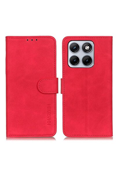 KHAZNEH Retro Leather Θήκη Πορτοφόλι Red (Motorola Edge 70 Fusion 5G)