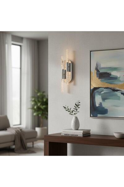 Elizim Home Lighting Bubble Ledli Krom Pilli Aplik