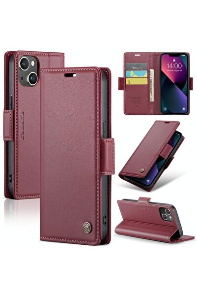 Caseme 023 Luminus Θήκη Πορτοφόλι Wine Red (Apple iPhone 13)
