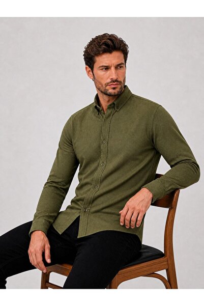 CLASSİCS MEN Ανδρικό πουκάμισο Reeport Lycra με μακριά μανίκια και στενή εφαρ...