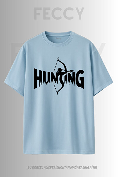 FECCY Premium Hunting2 Τυπωμένο με θέμα Hunter Unisex Oversize Γυναικείο T-Sh...