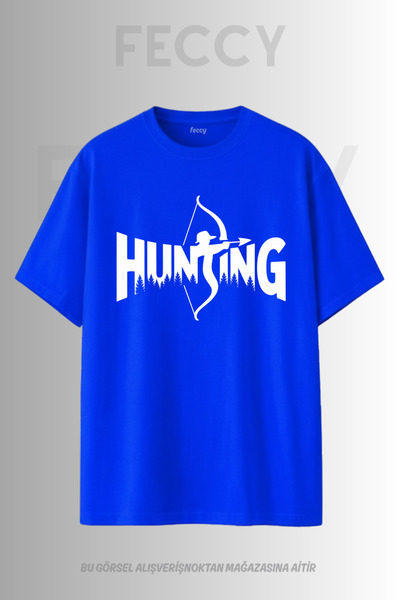 FECCY Premium Hunting2 Τυπωμένο με θέμα Hunter Unisex Oversize Γυναικείο T-Sh...