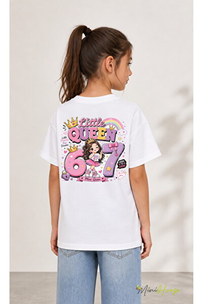 MiniHouse 67 SIX SEVEN LITTLE QUEEN T-Shirt με στάμπα μπροστά και πίσω, overs...