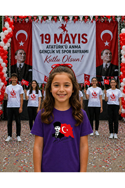 LORVEX 19 mai Tricou Ziua Tineretului Atatürk 100% bumbac, supradimensionat, ...