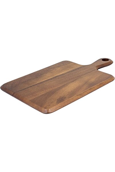 BILLY Acacia wood cutting board with handle for pizza, bread, fruits, suitabl...