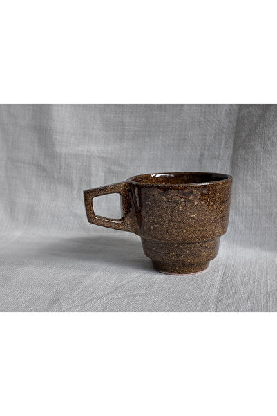 Sisu ceramic El yapımı kahverengi efektli seramik kupa